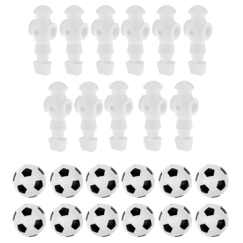11Pcs Foosball Soccer Table Replacement Men Player + 12Pcs Mini Soccer Balls