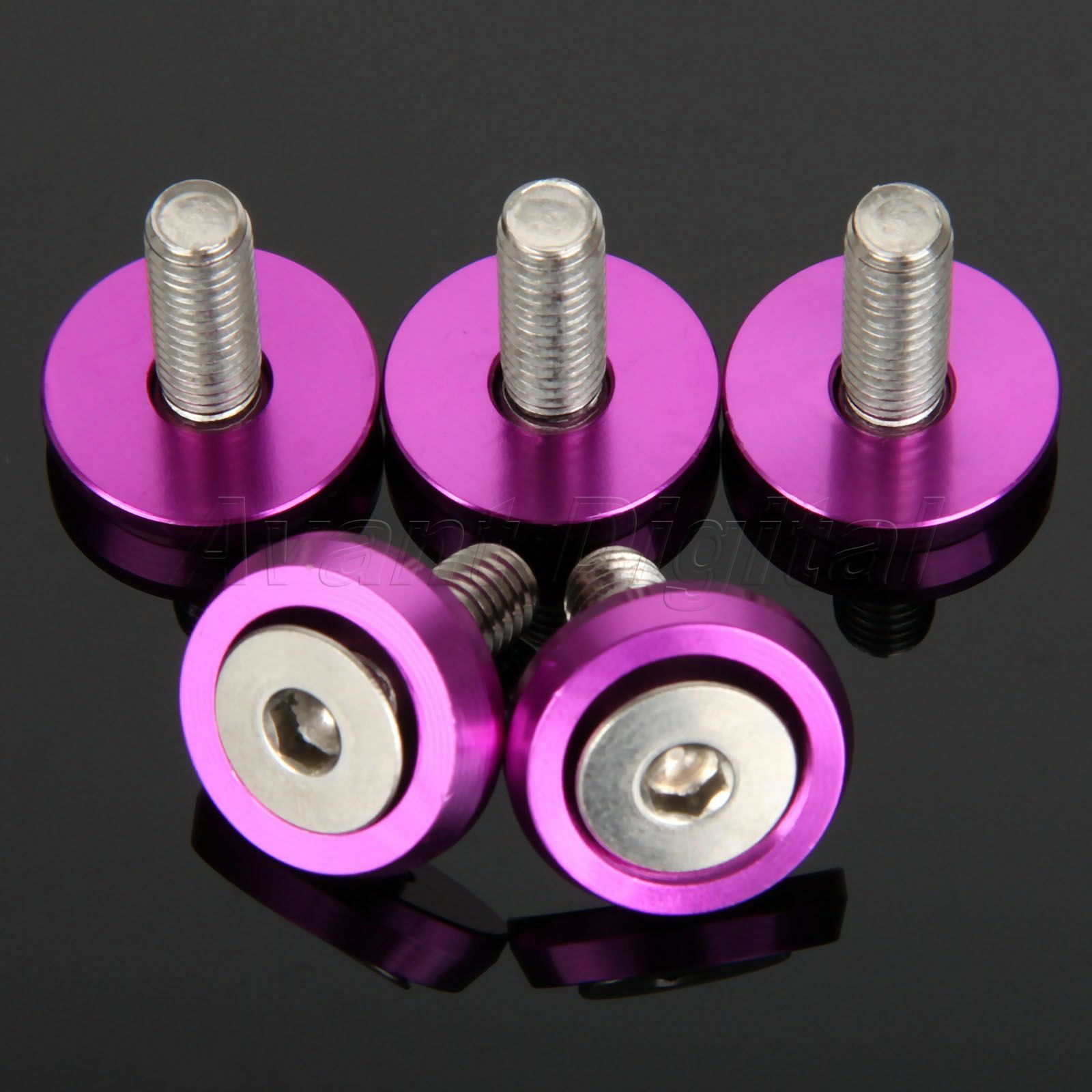 20Pcs Purple Fender Bumper Washer Bolt Engine Bay Screw Kit CNC Billet Aluminum