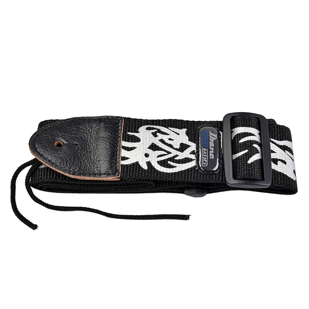 Novelty Nylon Strap Belt Black Blaze Pattern for Guitars Bass Mandolin Parts