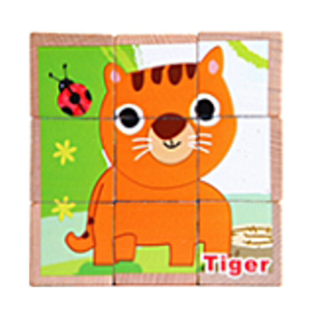 Wooden Early Education Baby Gift 3-D Six Area Jigsaw Puzzle Forest Animals
