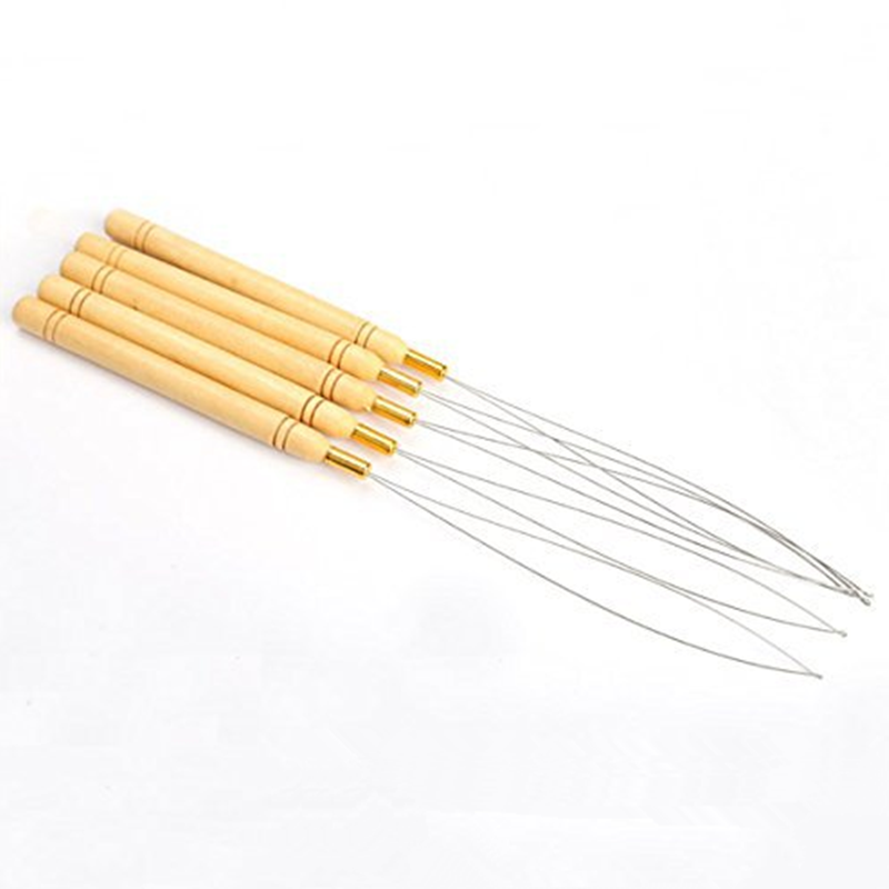 New 1PC Hair Extension Tool- Micro Ring Bead Pulling Hoop Loop Feather Threader
