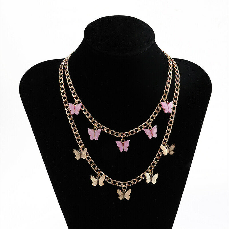 Bohemian Cute Butterfly Choker Pendant Necklace Women Statement Neckla.l8
