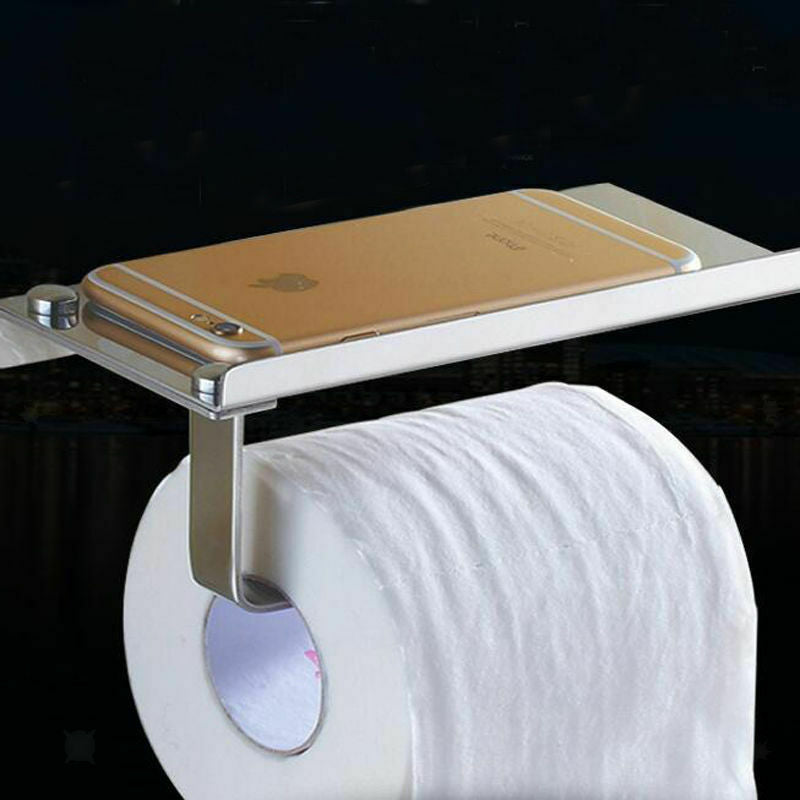 Bathroom Toilet Paper Holder Tissue Dispenser Towel Rack Polished Chrome