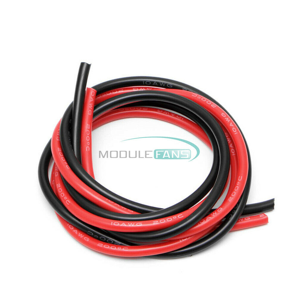85CM Black + 85CM Red AWG Gauge Wire Flexible Copper Stranded Cables For RC