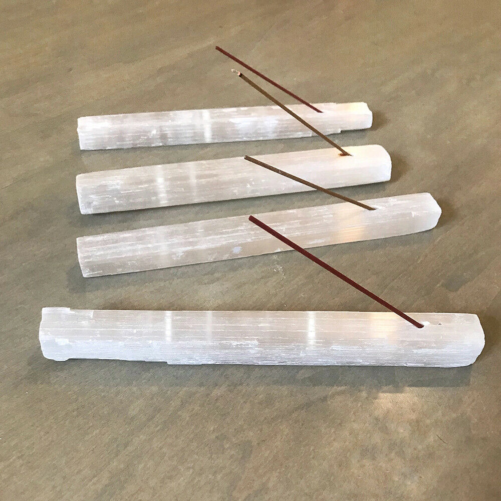 7.5" Selenite Incense Holder With Palo Santo Incense Sticks Cleanse Recharge