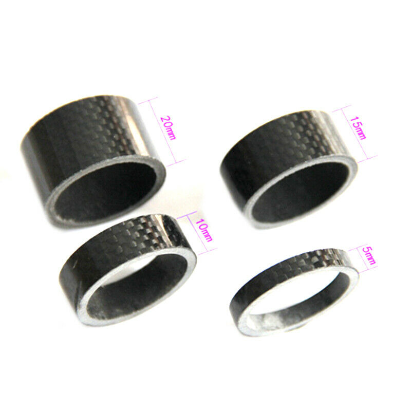 4PCS Full Carbon Fiber Bicycle Spacer Cycling Washer Bike Bicycle Stem Spac BDD