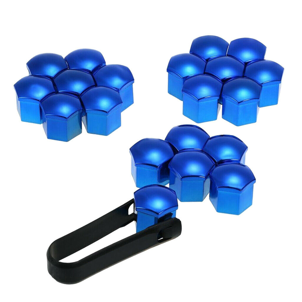 40pcs 17mm Deep Wheel Lug Nut Bolt Cover Tyre Screw Protector Decor Blue Red