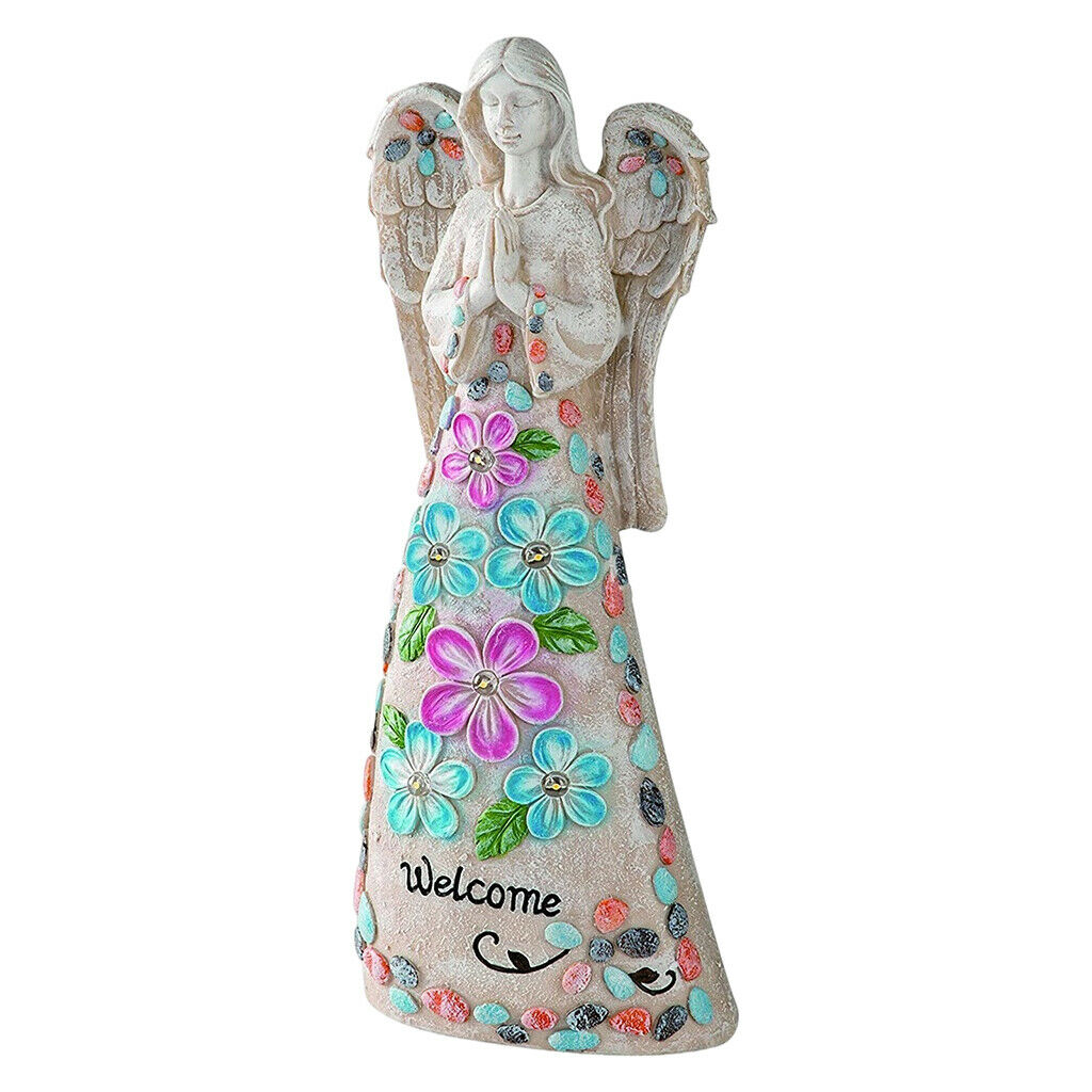 Praying Angel Statue Solar Light Sculptures Outdoor Garden Yard Art Ornaments