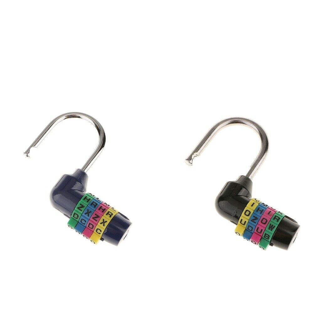 Resettable Word Combo Lock Suitcase Luggage Black&Blue Code Password Padlock
