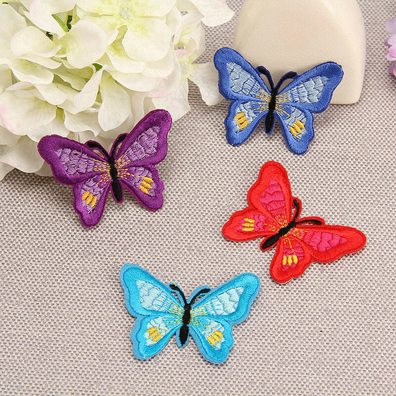DIY 10pcs Embroidery Butterfly Sew On Patch Badge Embroidered Fabric Applique