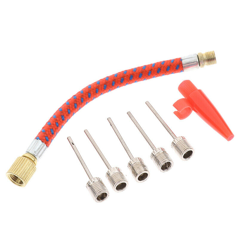 7Pcs Inflating Needle Kits Needle Hose Sports Ball Bike Tire Tube Inflator  Qx