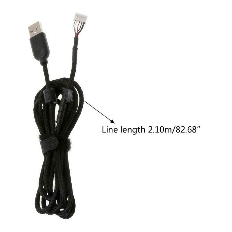 Cable Mice Line For logitech G502 RGB Mouse 2.1M Black Replacement Gaming Mouse