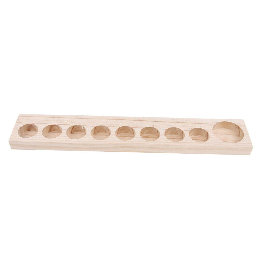 4Pcs Wooden Essential Oil Holder Display Storage Rack Tray Organizer 9 Slot