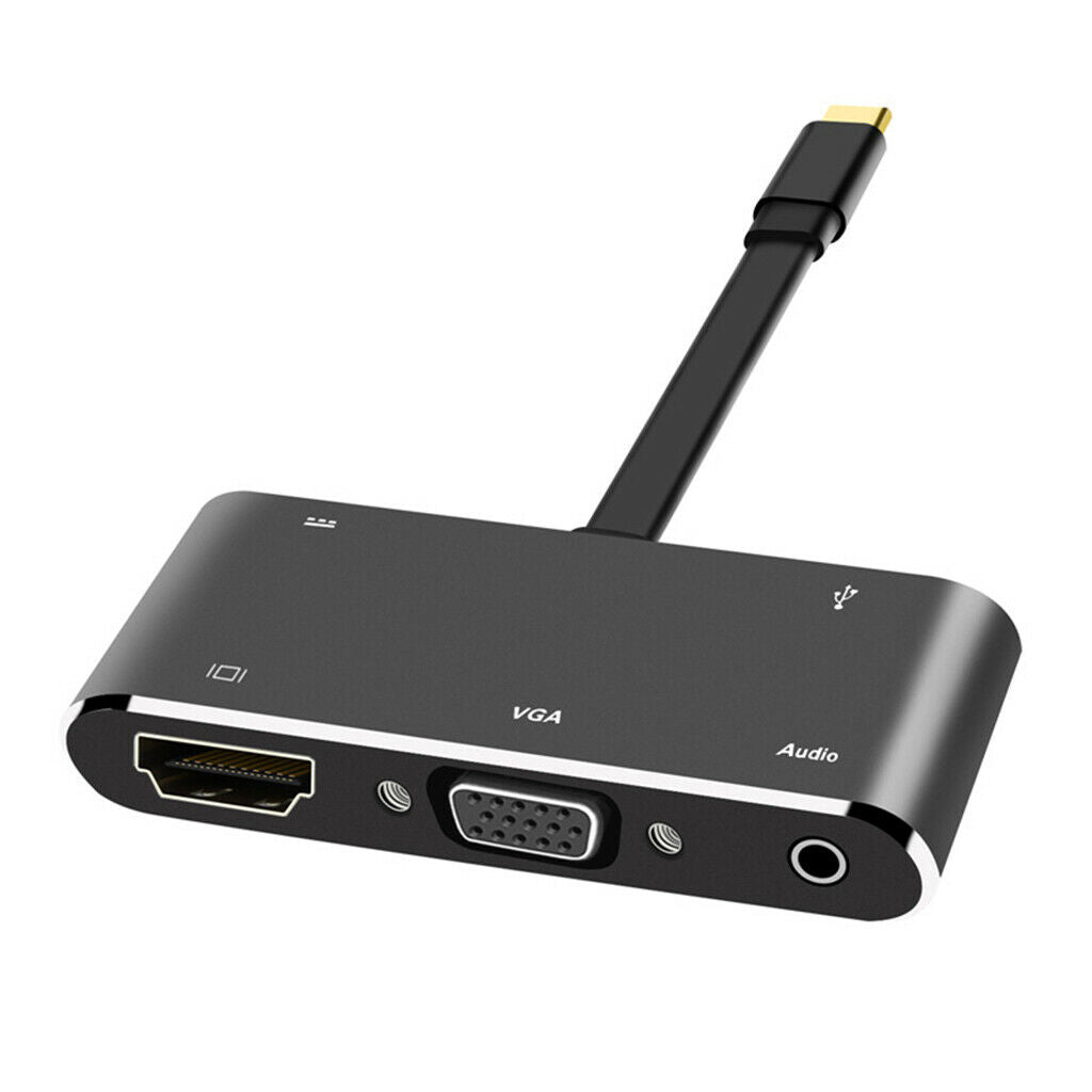 5 in 1 USB C HUB Type-C to 4K HDMI VGA 3.5mm Audio USB-C PD Adapter