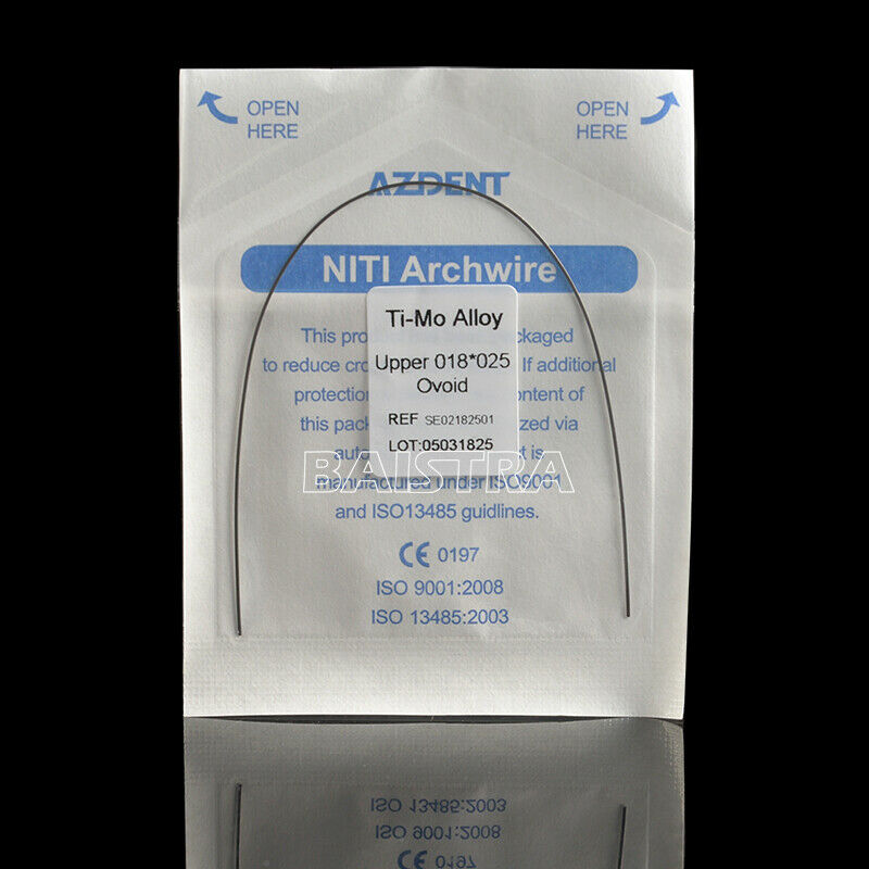 50X Orthodontic Dental TMA Beta Ti-Mo Alloy Rectangular Arch Wires 018*025 Upper