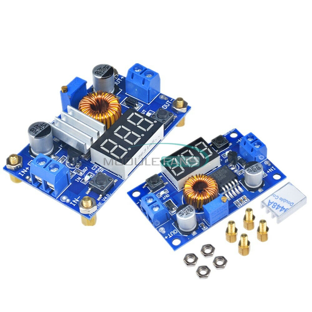 2PCS 5A Power CC/CV Step-down Charge Module LED Driver Adjustable + Voltmeter