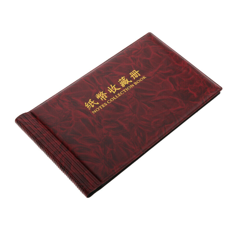 3pcs Banknote Collection Album Stamps Holder Collection PU Leather Red