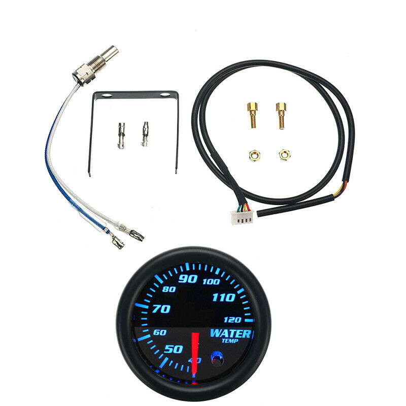 7 Colors Backlight Universal  Water Coolant Temperature Temp Gauge 12V 2"/52mm