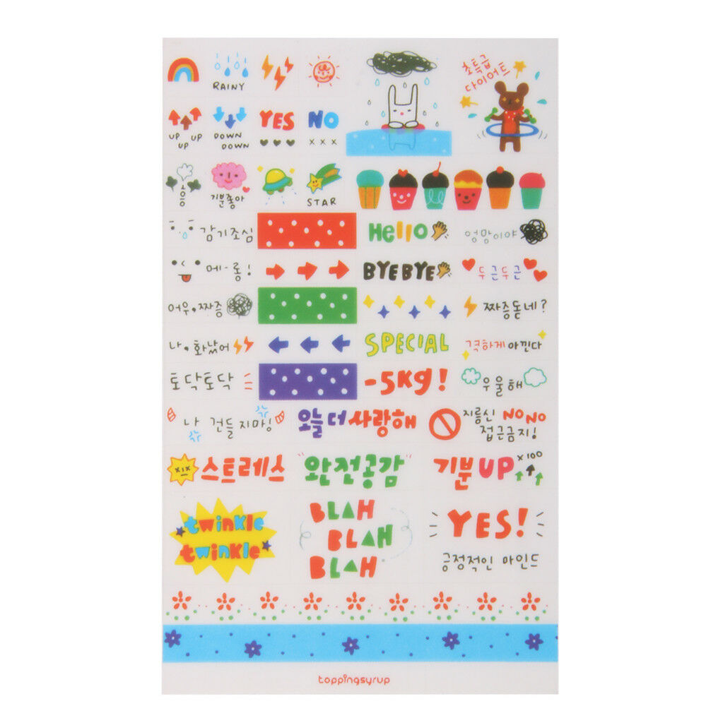 6 Sheets Cute Album Scrapbooking Calendar Diary Planner Card Stickers Decors