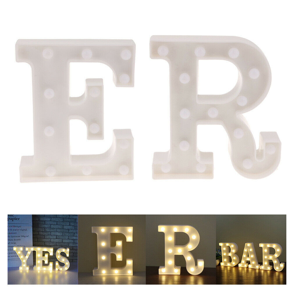 2x Romantic LED Alphabet Lights Letter Light Alphabet Signs Bedroom Decor