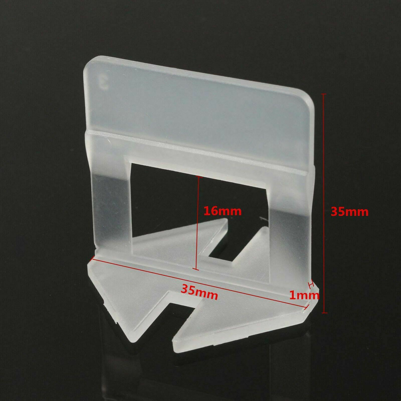 200Pcs 1mm Tile Tiling Leveling Levelling System Floor Spacer Plastic Clip Tool