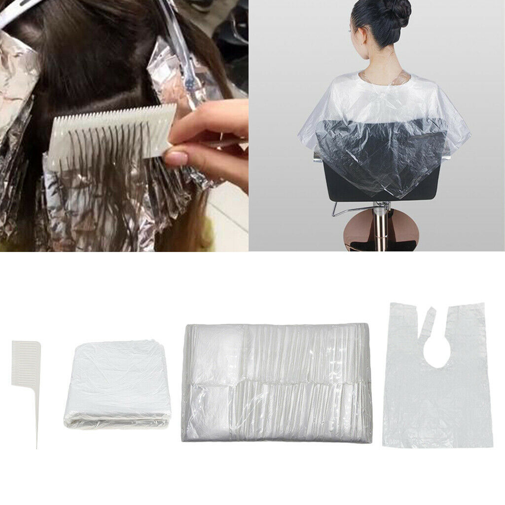 200x Disposable Hair Cutting Capes Gowns Stylist Barber Cloth Apron w/ Comb