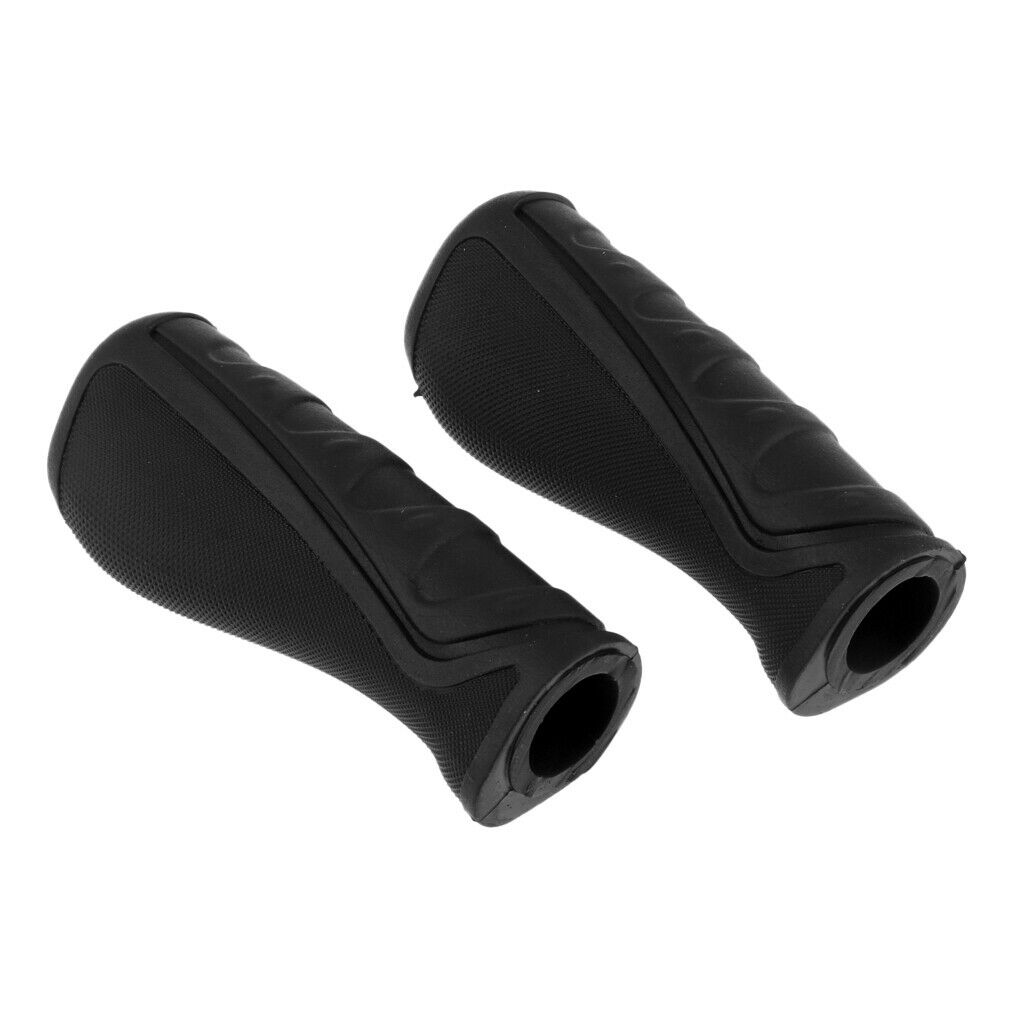 1 Pair Rubber Bike Handlebar Grips Electric Scooter Handle Cover Black