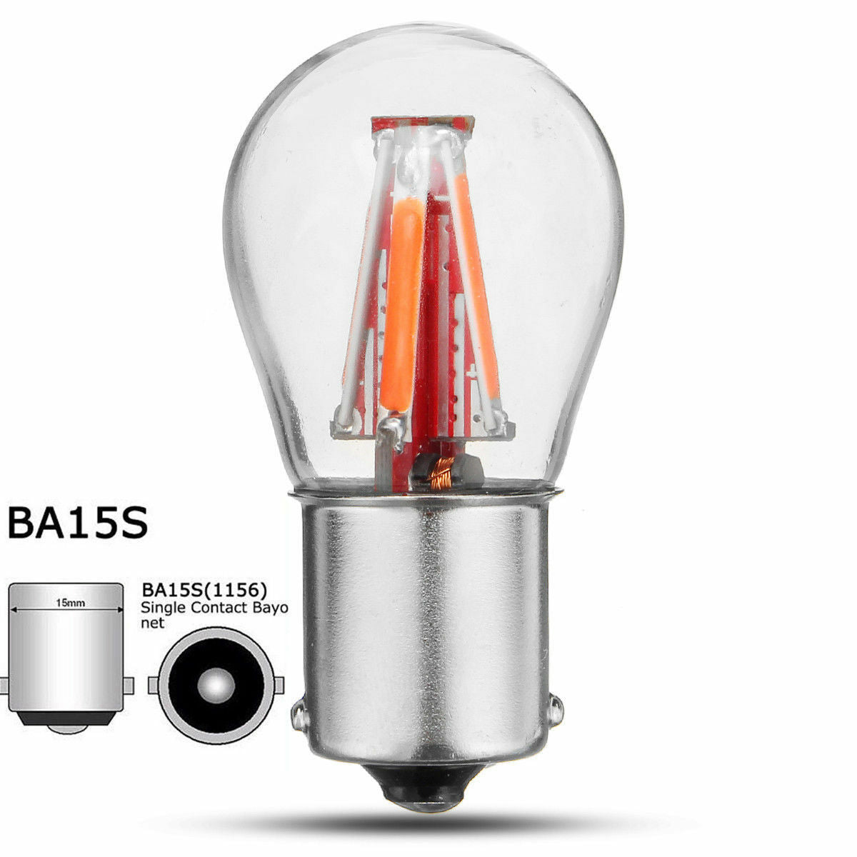 1PC Filament 4LED 1156 BA15S P21W Car Reverse Backup Tail Brake Light Bulb White