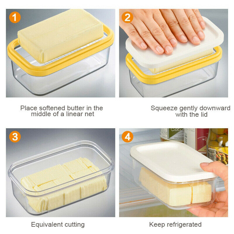 2 in 1 Butter Saver Keeper Case Refrigerator Butter Container Storage with Lid