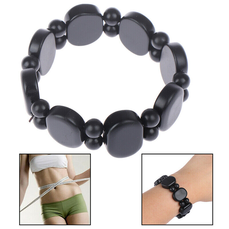 Hand Bracelet Natural Bianshi Beads Black stone Needle Women Men charm fash Rf