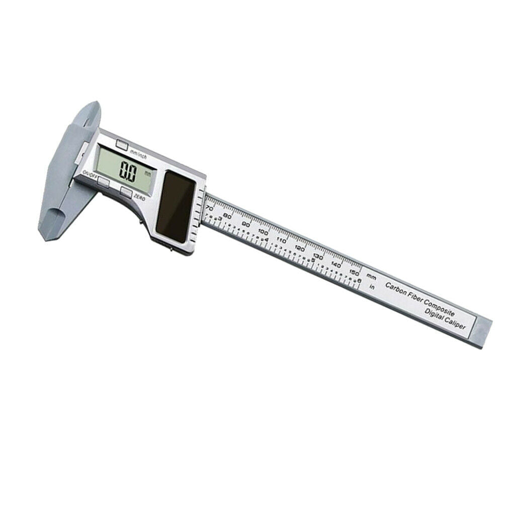 0-150mm Solar Power Digital Vernier Caliper Carbon Fiber Measuring Tools