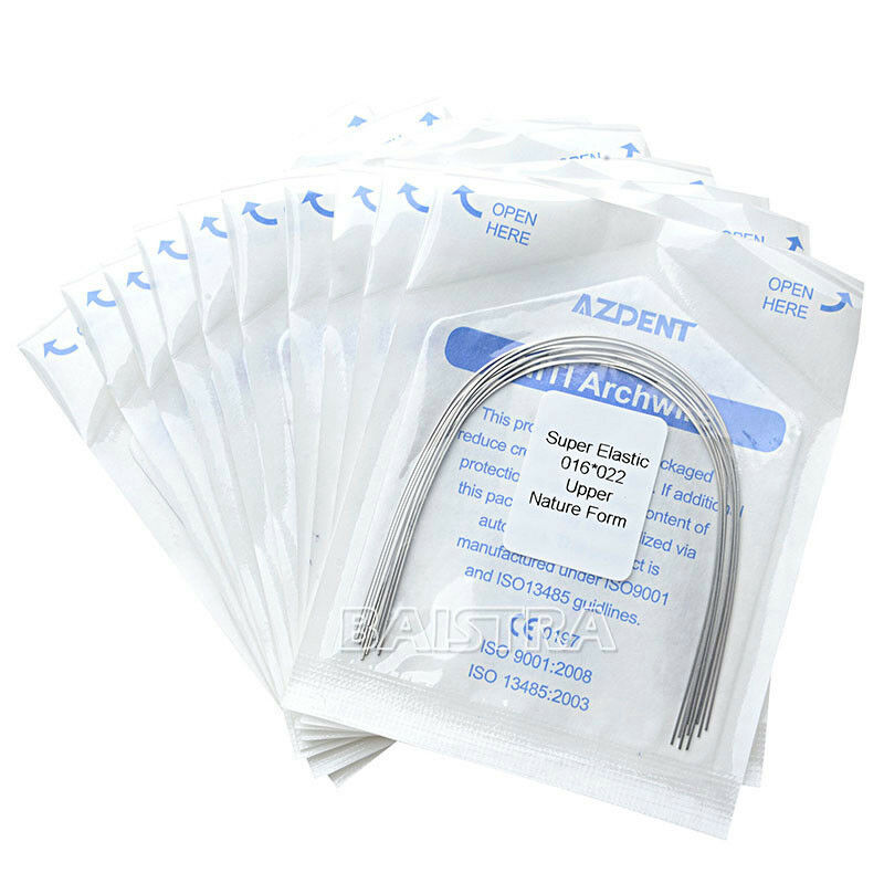 20X Dental Niti Arch Wires Rectangular 16X22 Upper Super Elastic Natural
