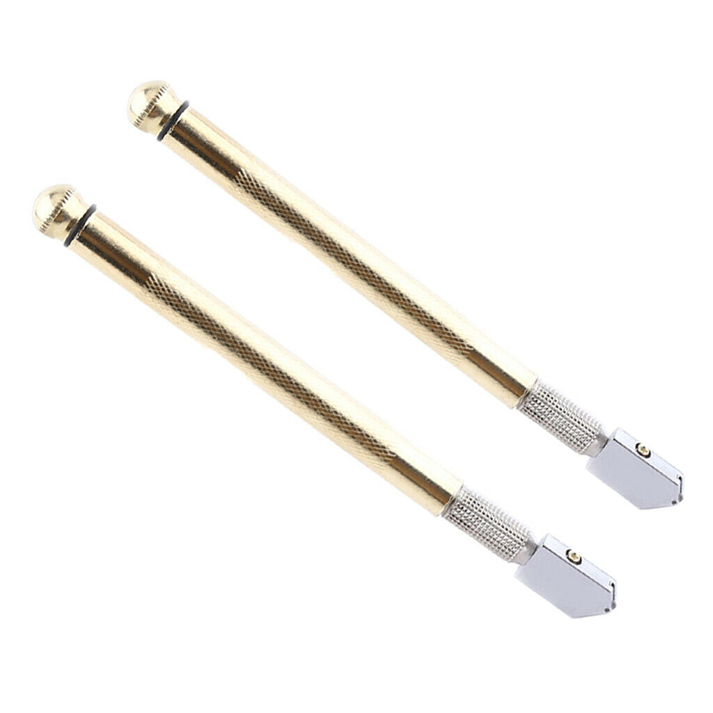 2Pcs 2mm-15mm Metal Handle Carbide Tip Glass Cutter Cutting Tools for Golden
