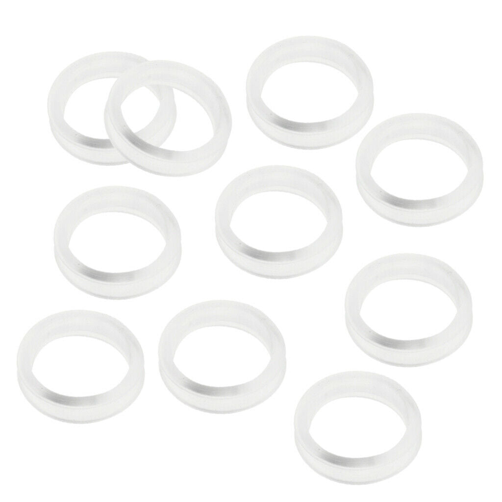 Lot 10Pcs Finger Inserts for Hairdressing Scissors Soft Rubber  Sizer - White,
