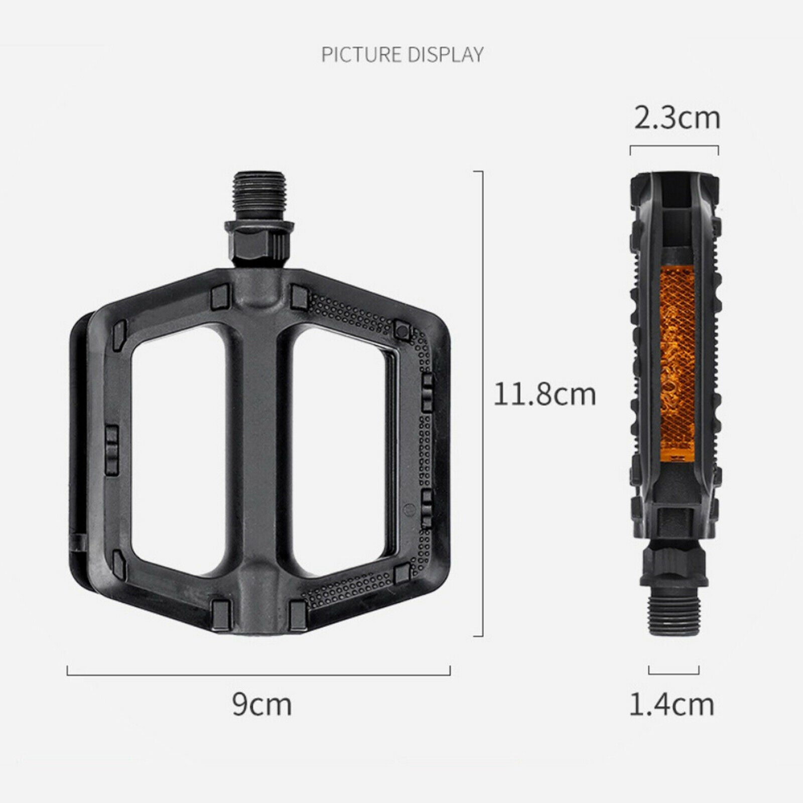 Road Mountain Bike Flat Wide Platform Pedals Wide Flat  Sealed Bearing 9/16''
