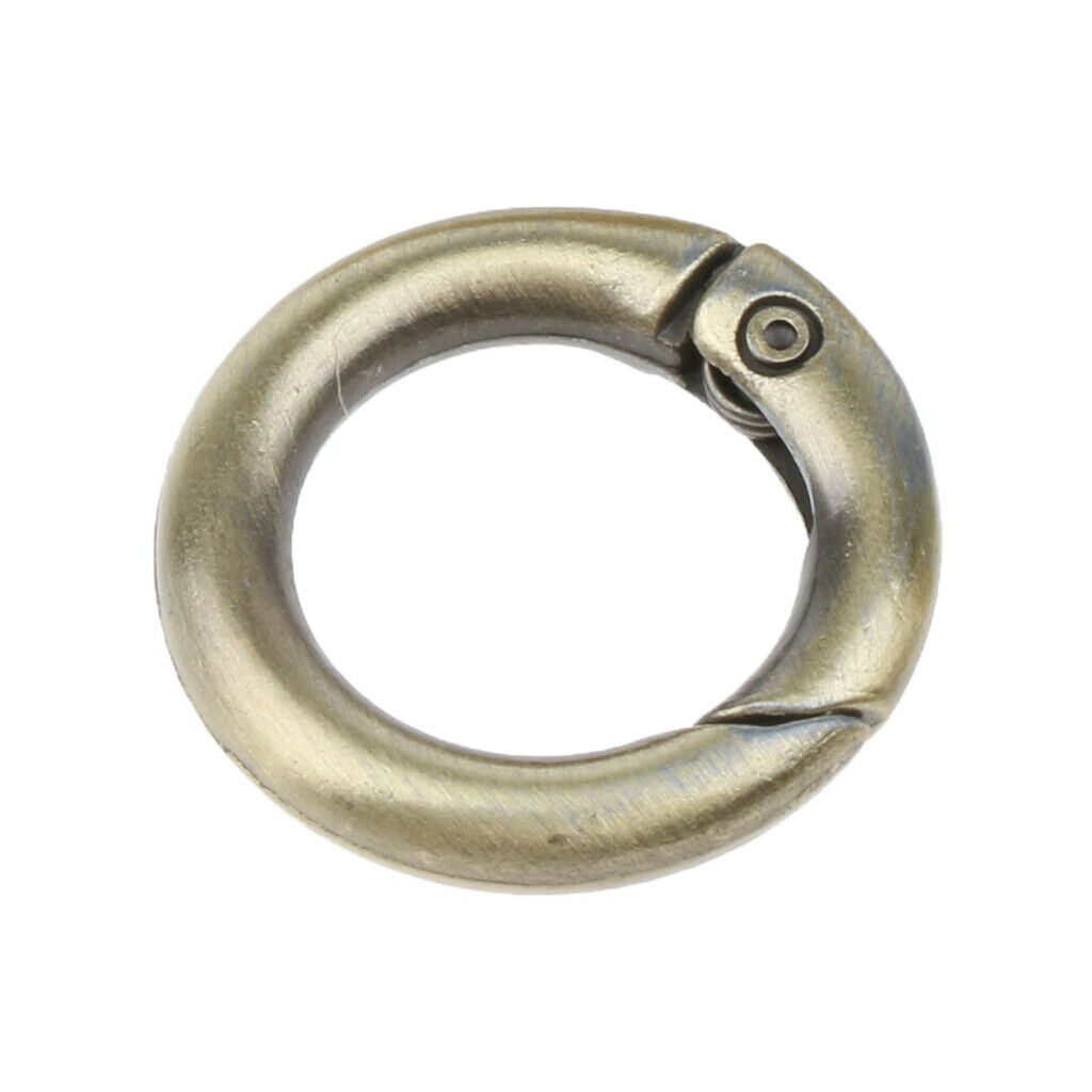 Round Carabiner Clip Small Keychain Chain Hook Buckle Brown 16mm
