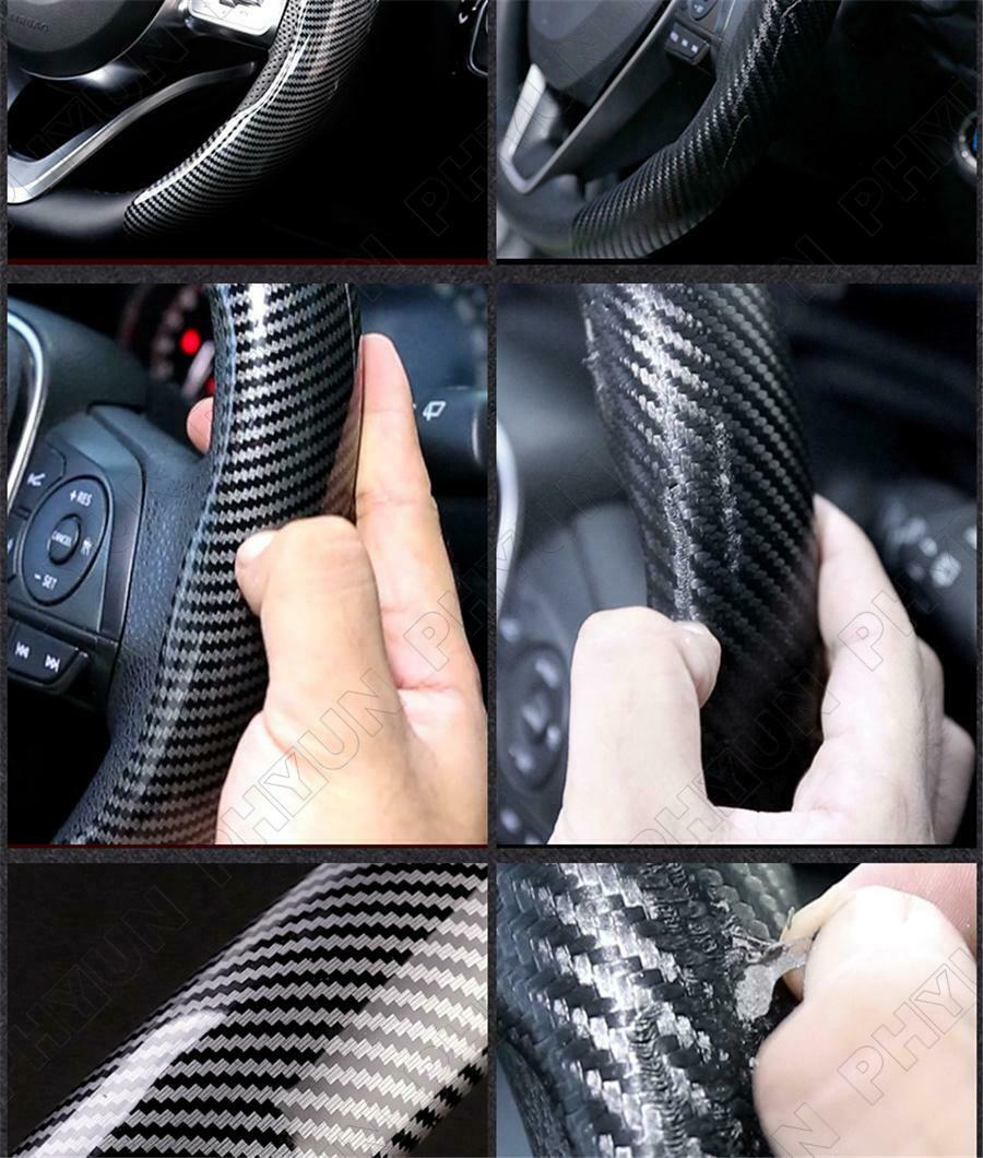 Carbon Fiber Look Car Interior Steering Wheel Booster Cover Modification Supply