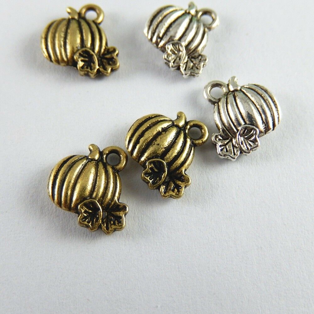 100pcs Mix Color Alloy Mini Pumpkin Charms Pendants Jewelry Handmade Crafts