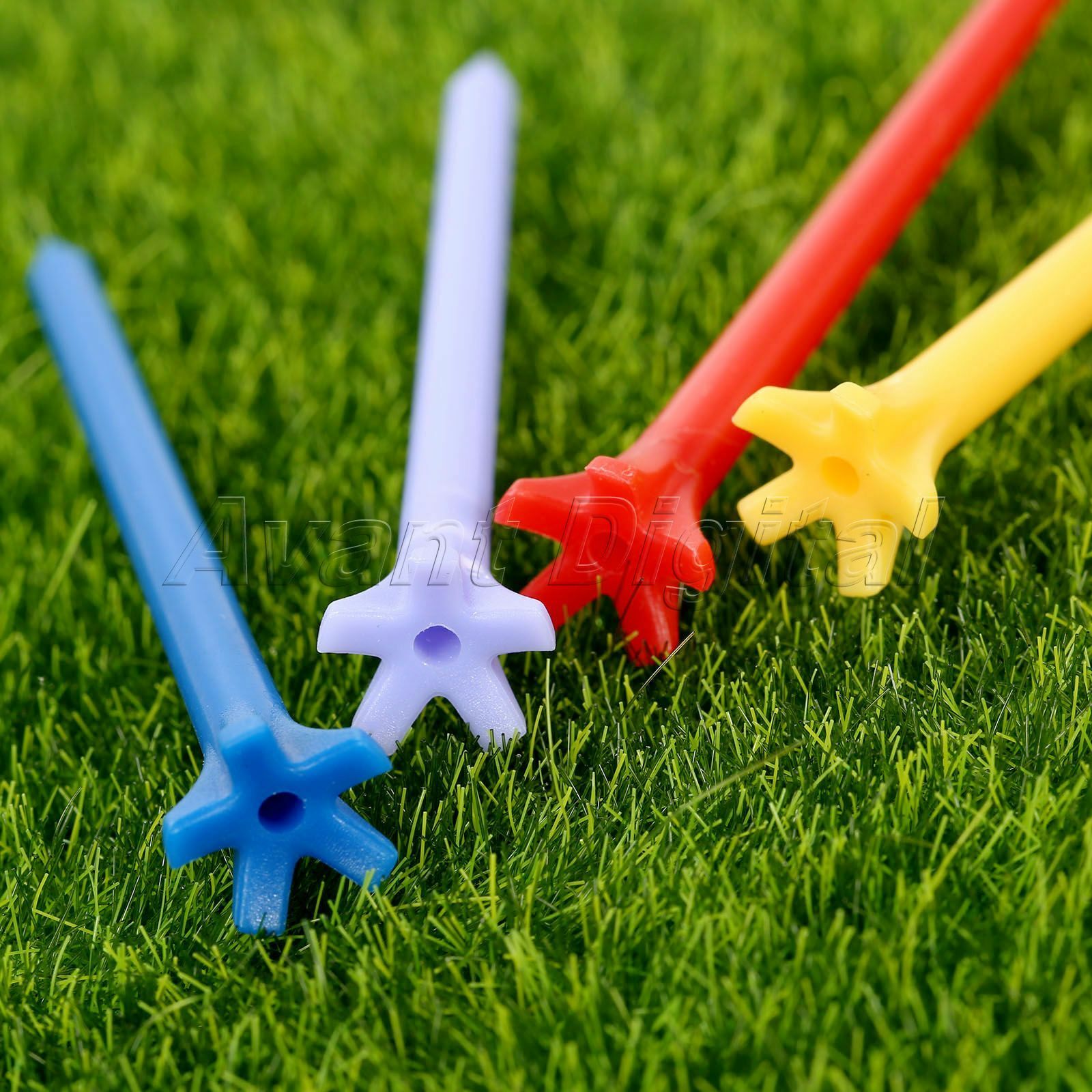 100Pcs New Frictionless Golf Tees 5 Prong Sports Golfing Accessories Multicolor