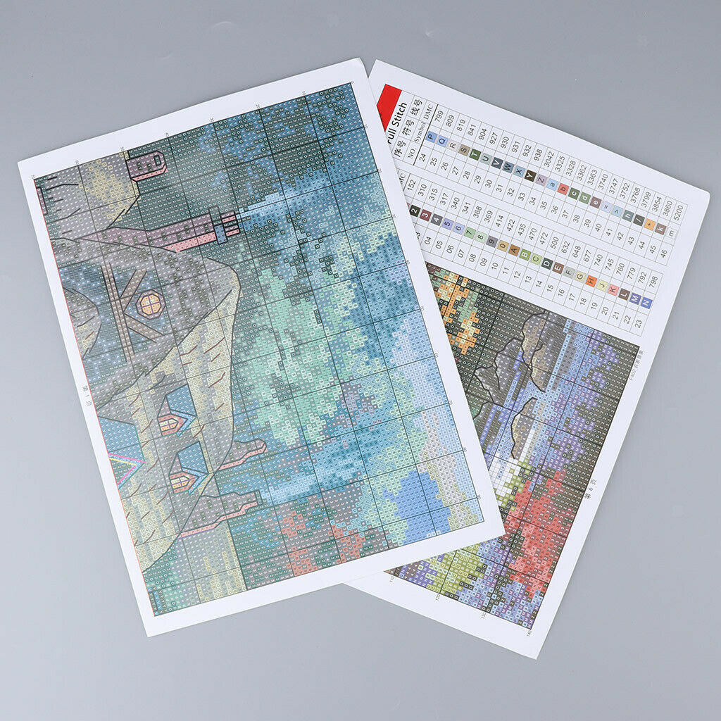 Cross Stitch Stamped Kits Pre-Printed Cross-Stitching Starter Pattern for