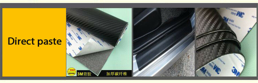 120*50CM Carbon Fiber Leather Car Scuff Plate Door Sill Cover Guard Protector