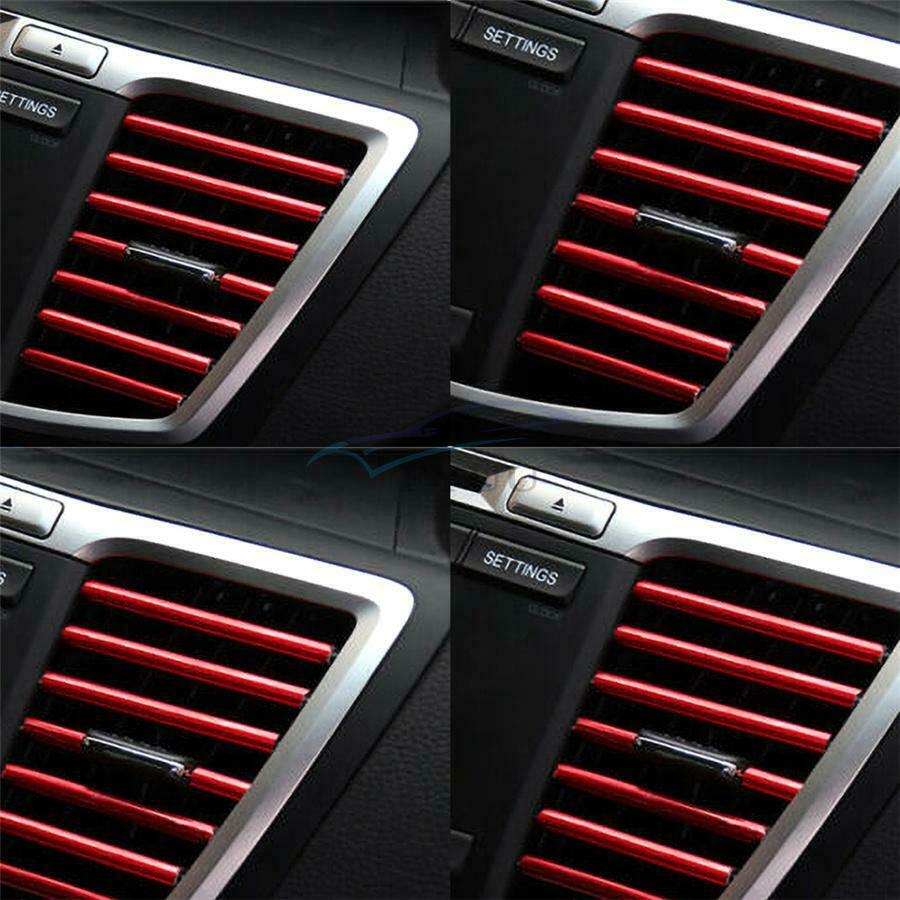 Universal Car Accessories Red Air Conditioner Air Outlet Decoration Strip Cover