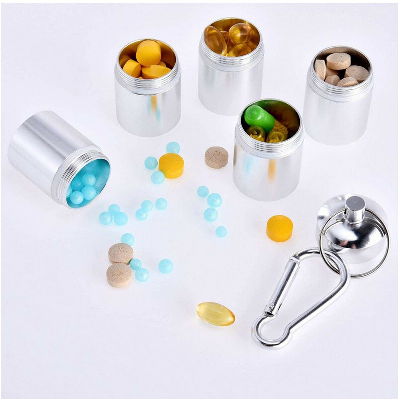 Pill Organizer 7 Day Daily Pill Case Waterproof Pill Tube Holder  Black