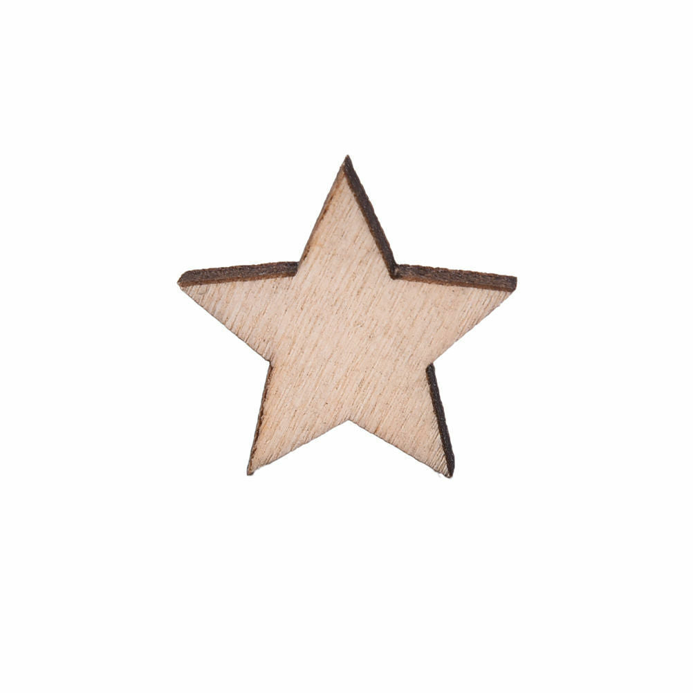 100x Wooden Mini Mixed Wood Stars Craft Cardmaking Scrapbooking EmbellishmentjDD
