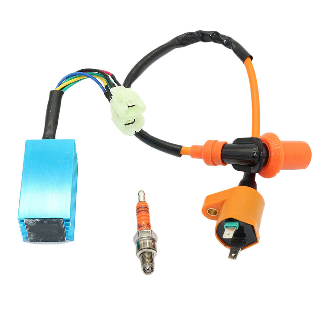 Racing Ignition Coil + CDI Box + Spark Plug for Chinese 50 125 150cc GY6 ATV