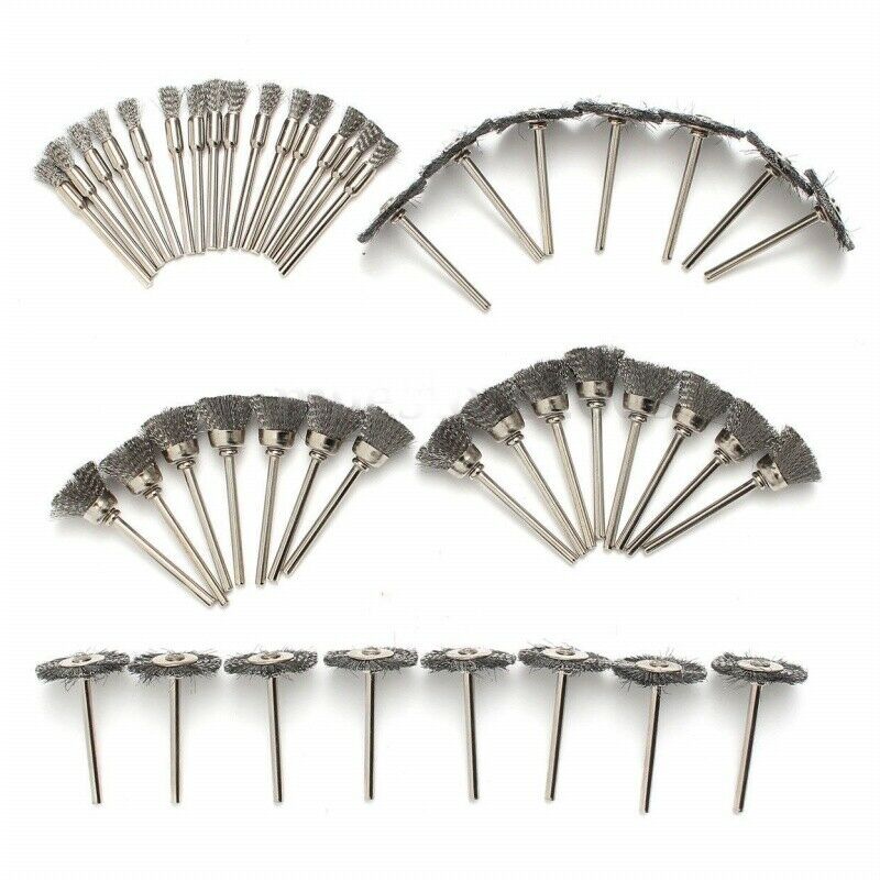 45Pcs Steel Wire Wheel Pen Cup Brushes Set Kit Accessories for  Rotary Tool O9B5