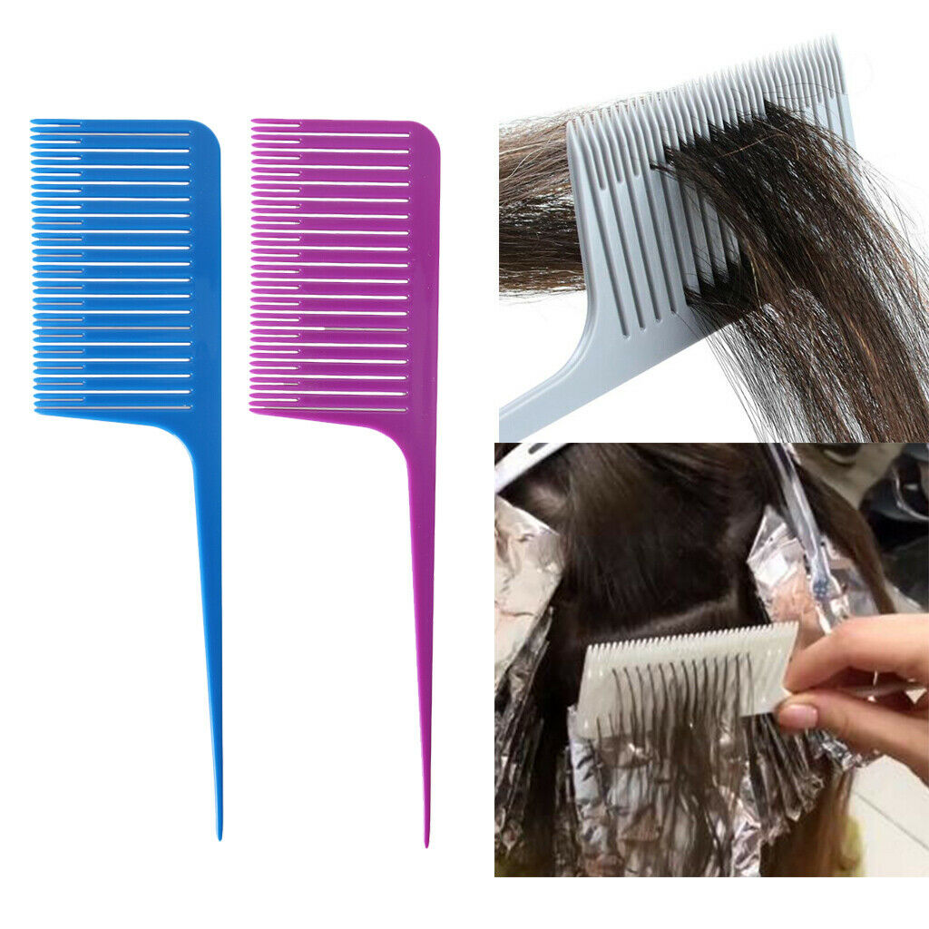 Professional Weaving Highlighting Foiling Hair Coloring Combs  & Blue