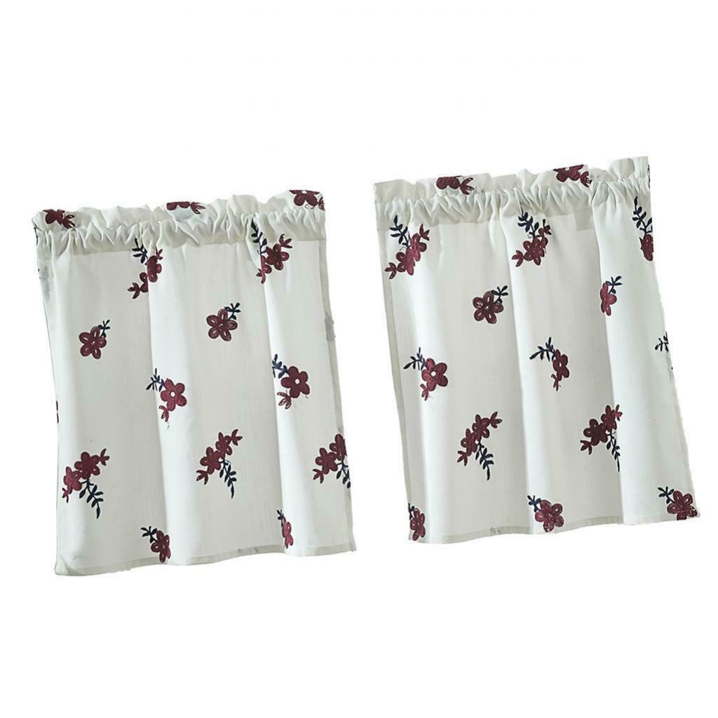 1Pcs Window Voile Sheer Curtain Valance Tiers 130x41cm_A