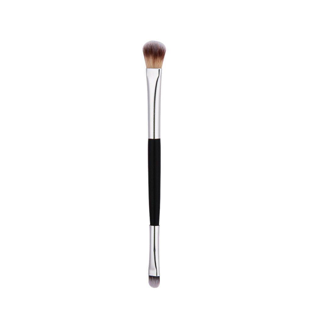 Double Ended Black Wooden Handle Makeup Brush Eye Eyeshadow Powder Comestic