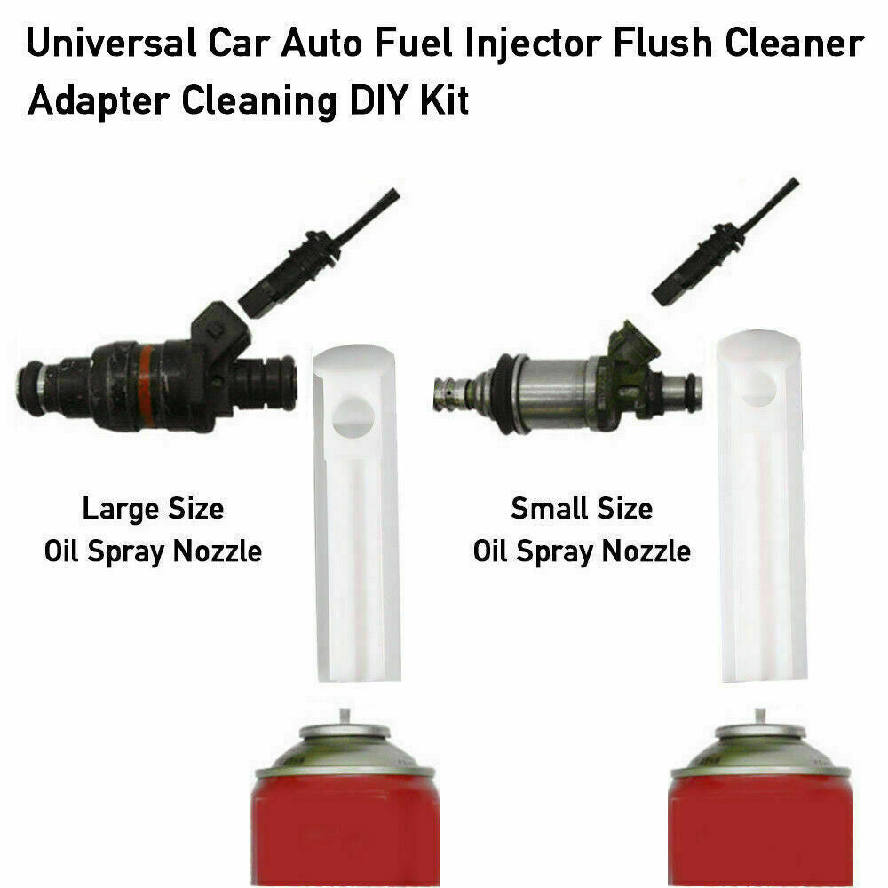 Universal Fuel Injector Flush Cleaner Adapter DIY Kit Car Cleaning Tool + Nozzle